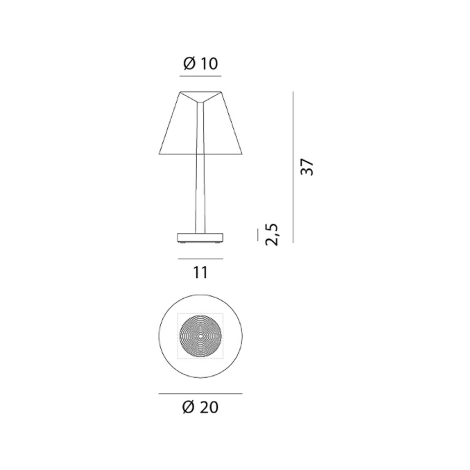 Rotaliana Dina T1 stolná LED lampa biela/čierna, Obývacia izba / jedáleň, plast, hliník, 8.2W, K: 37cm