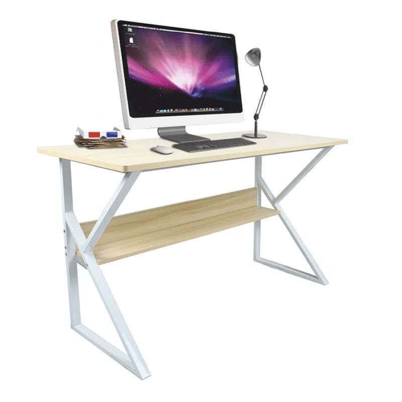 Kondela Písací stôl s policou, dub prírodný/biela, TARCAL 100