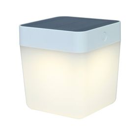 Lutec 6908001331 LED vonkajší stolný solárne lampička Table Cube 1x1W | 3000K | IP44 - prenosná, biela