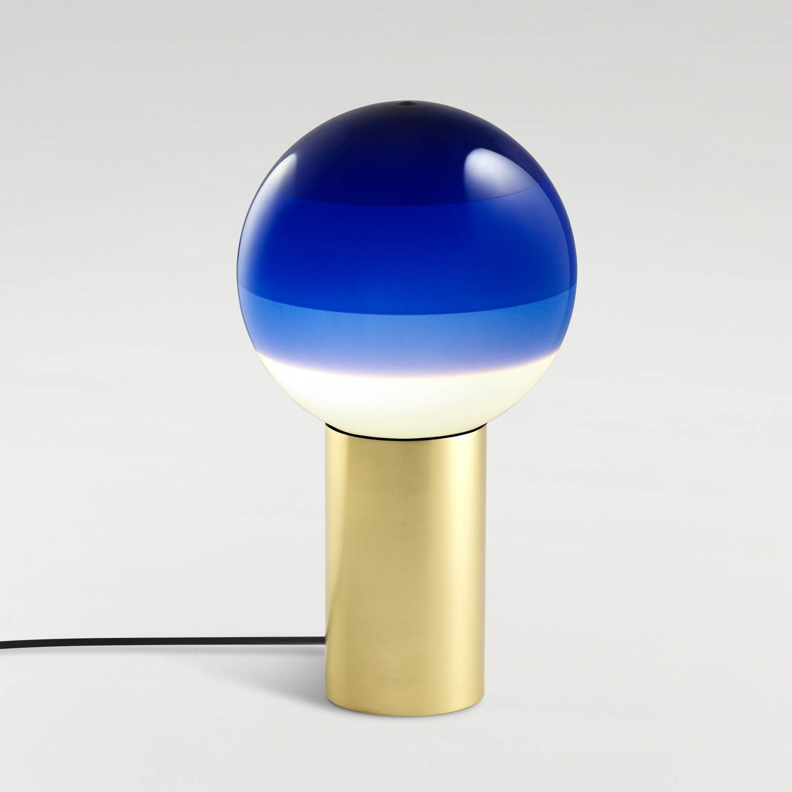Marset MARSET Dipping Light M stolová lampa modrá/mosadz, Obývacia izba / jedáleň, sklo, kov, 8.6W, K: 54cm