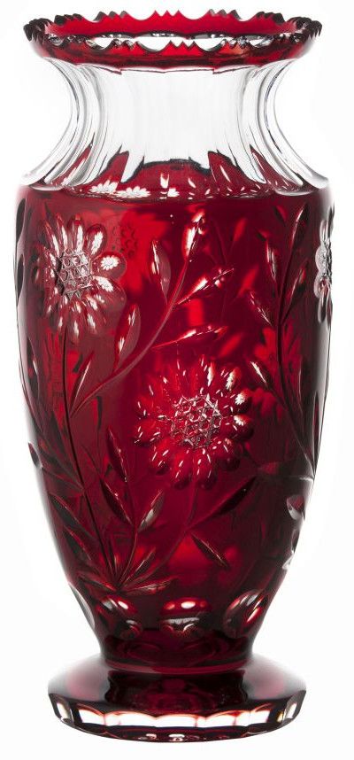 Krištáľová váza Garden, farba rubínová, výška 320 mm