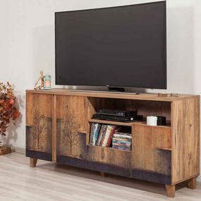 Dizajnový TV stolík Aaralyn 160 cm borovica atlantská