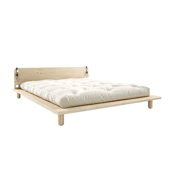 Dvojlôžková posteľ z borovicového dreva s roštom 140x200 cm Peek – Karup Design
