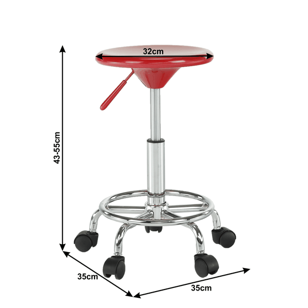 Stolička, červená/chróm, MABEL 3 NEW
