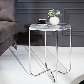 LuxD Dizajnový odkladací stolík Tristen III 43 cm mramor sivý 