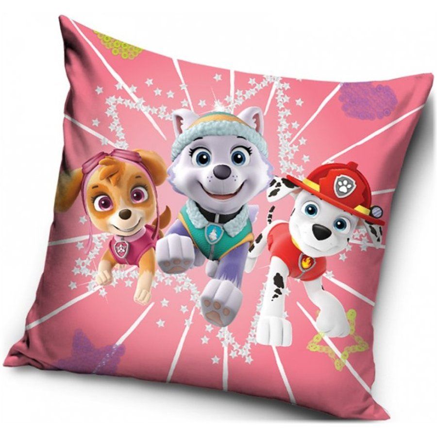 Carbotex · Vankúš Tlapková patrola - Paw Patrol - motív Energická šteňatá - 40 x 40 cm