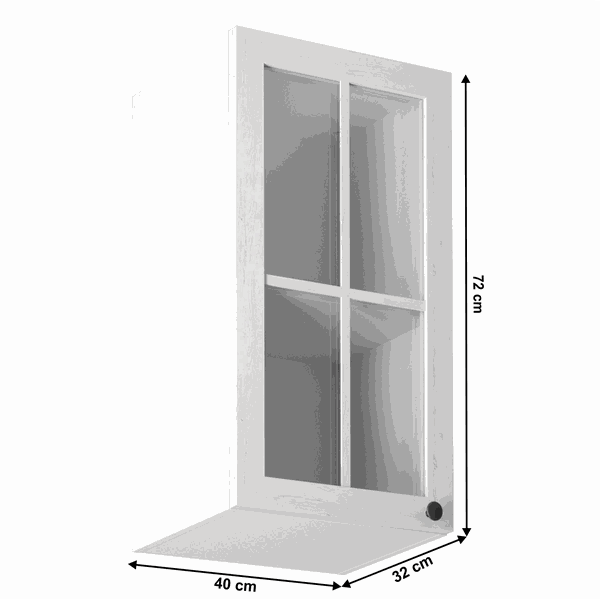 Horná skrinka so sklom G40S, ľavá, biela/sosna andersen, PROVANCE