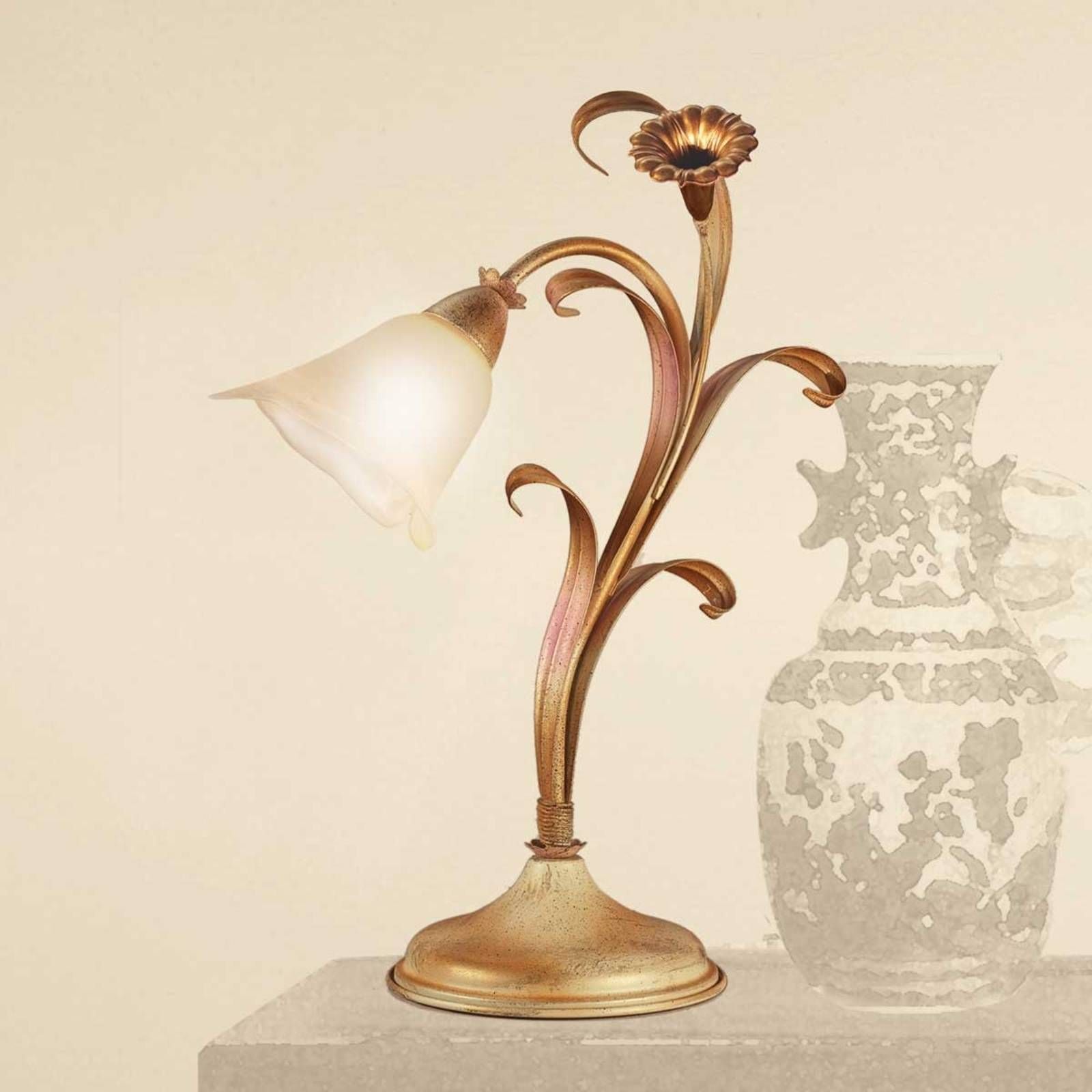 Lam Florentínska stolná lampa Giovanni, Spálňa, kov, sklo, E14, 40W, K: 44cm