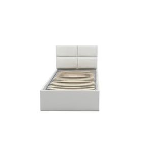 Čalúnená posteľ MONOS II bez matraca rozmer 90x200 cm Biela eko-koža