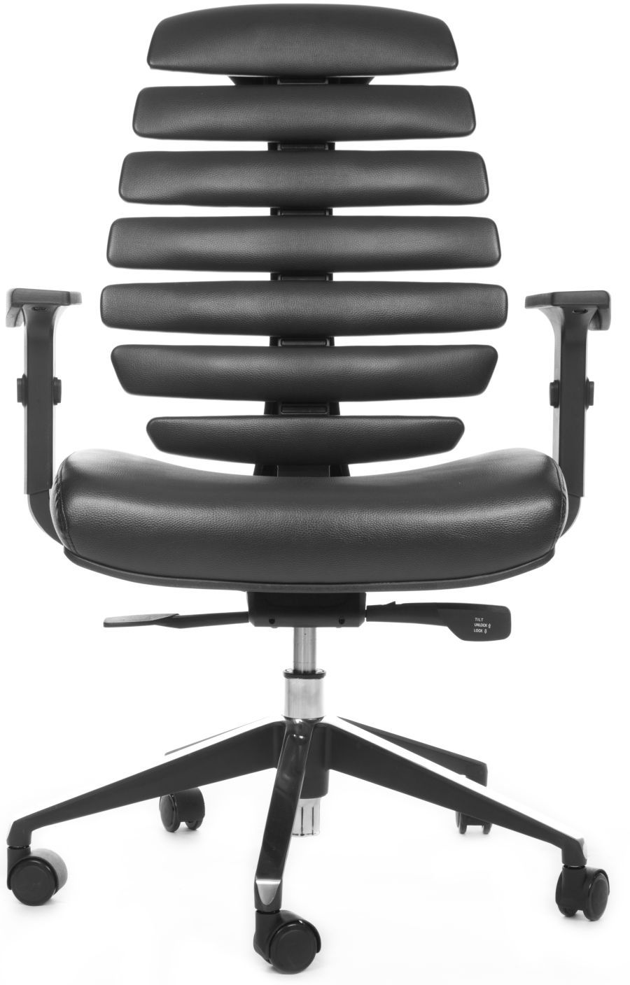 MERCURY kancelárska stolička FISH BONES čierny plast, čierna koženka PU580165