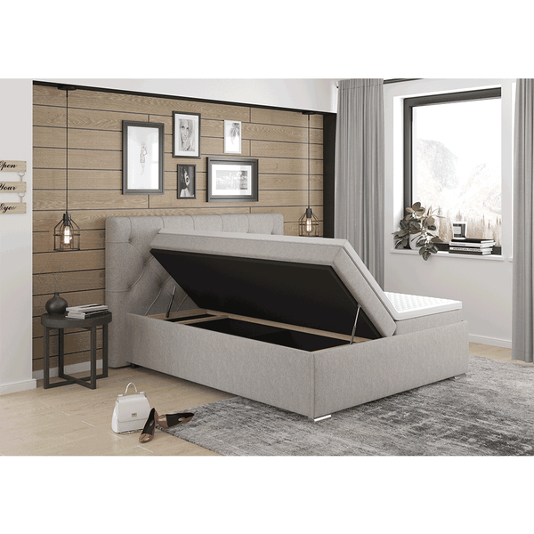 Boxspringová posteľ 160x200, sivohnedná Taupe, MORINA