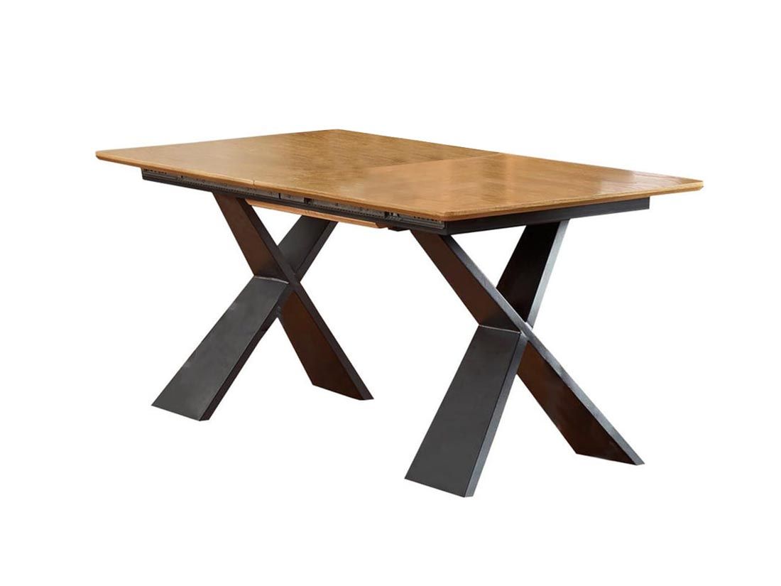 Rozkladací jedálenský stôl Chandler - dub prírodný / čierna