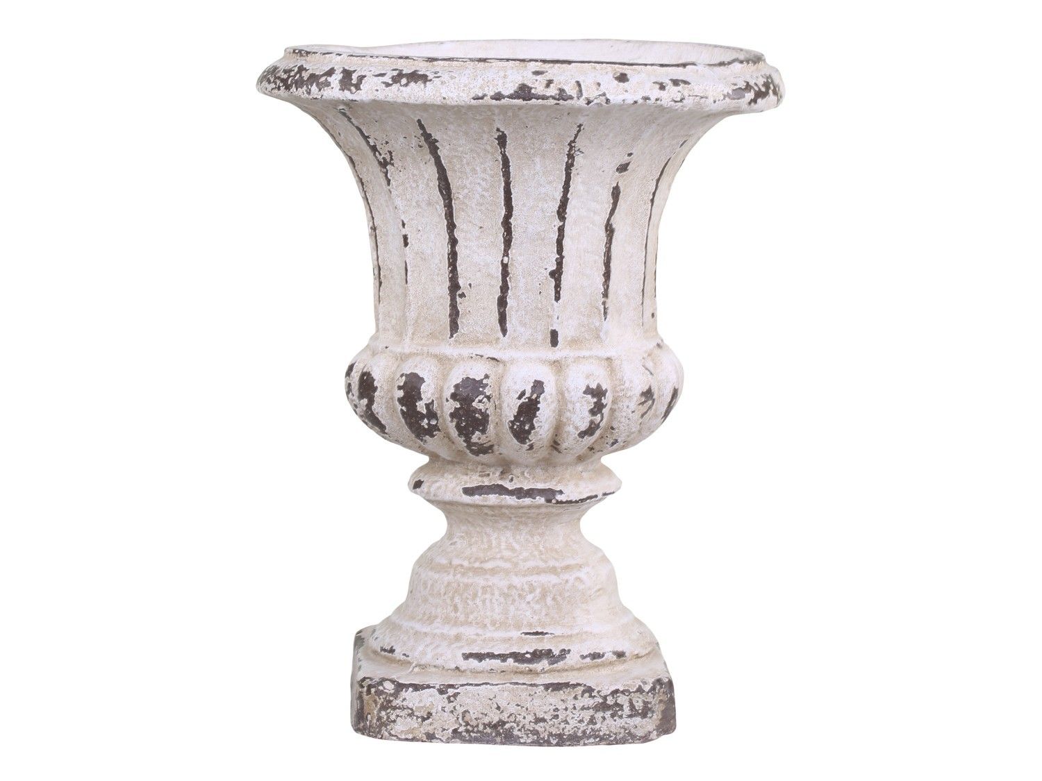 Krémový antik obal na kvetináč/ váza s patinou - Ø 23*30cm