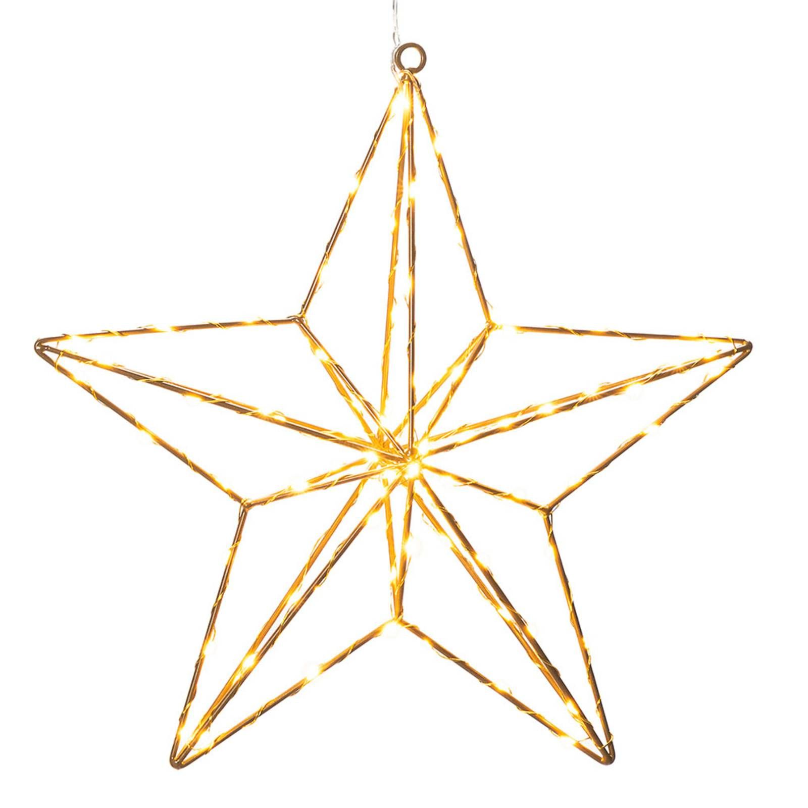 Konstsmide Christmas LED ozdobné svetlo zlaté hviezdy 37x36 cm, kov, Energialuokka: G, P: 37 cm, L: 7 cm, K: 36cm