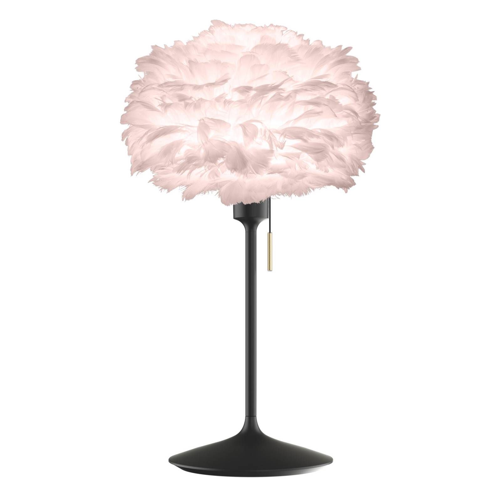 UMAGE Eos mini stolná lampa ružová/čierna, Obývacia izba / jedáleň, hliník, oceľ, husacie perie, lepenka, E27, 15W, K: 62cm