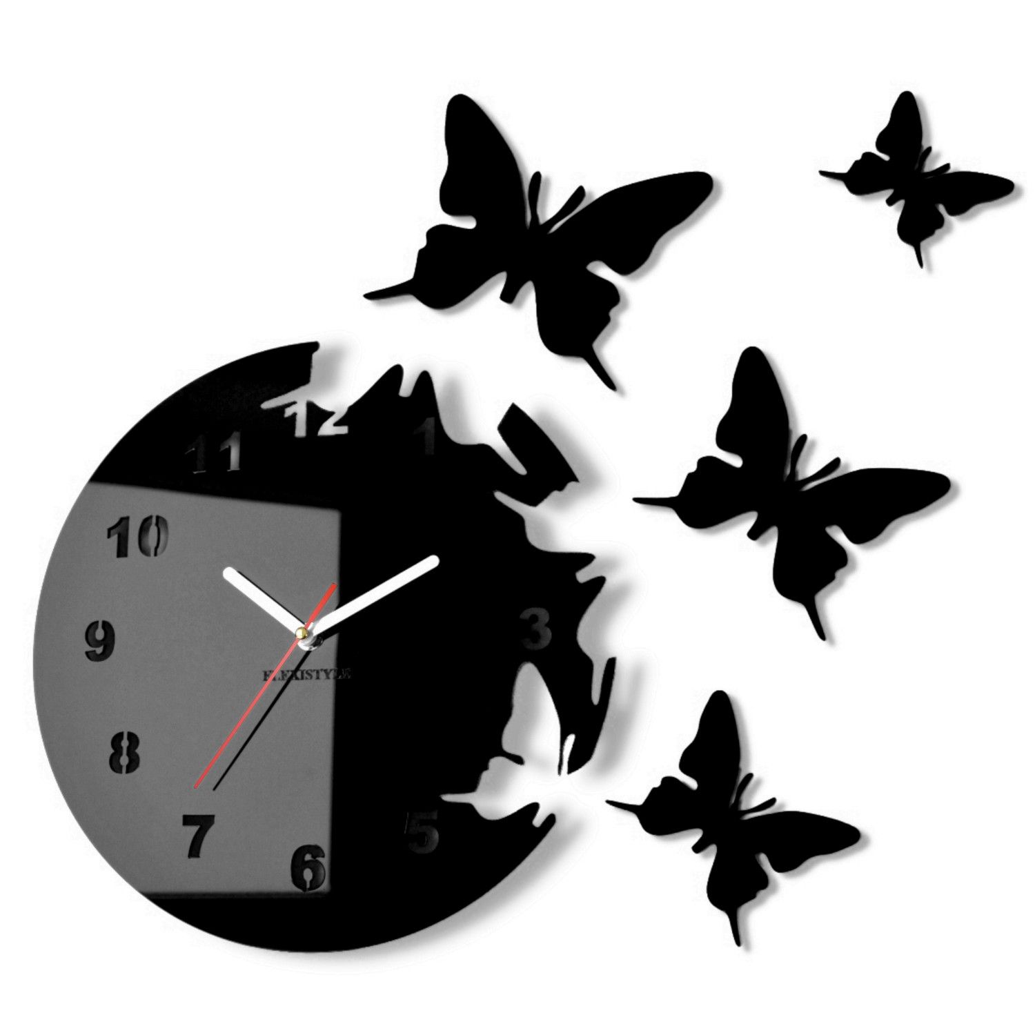 DomTextilu Nástenné hodiny s motýľmi 8067-22044