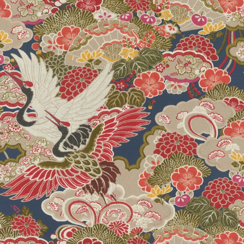 409352 Rasch orientálná látková vliesová tapeta na stenu Kimono 2023 volavky, veľkosť 10,05 m x 53 cm
