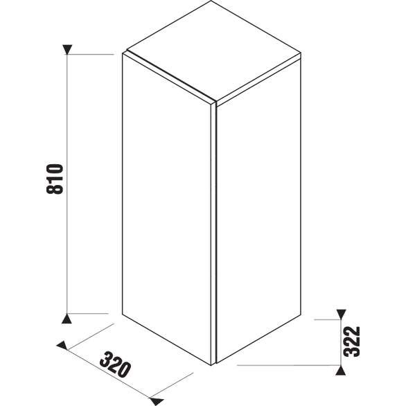 Jika Cubito - Stredná skrinka, 320x810x322 mm, dvere ľavé, biela H43J4211105001