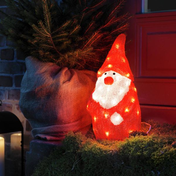 Konstsmide Christmas Dekoračná LED figúrka Mikuláš červená IP44 38 cm, akryl, 0.03W, L: 19 cm, K: 38cm