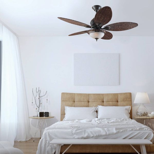 Hunter Caribbean Breeze stropný ventilátor, Obývacia izba / jedáleň, železo, vŕba, E27, 13W, K: 58.9cm