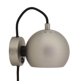 FRANDSEN Ball Magnet nástenné svetlo niklová matná, Obývacia izba / jedáleň, kov, E14, 25W, L: 12 cm