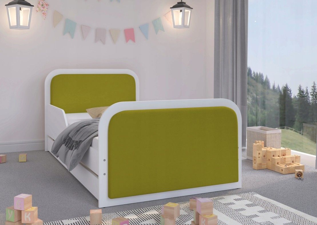 DomTextilu Nádherná detská posteľ 180 x 90 cm s kvalitným čalúnením v zelenej farbe  Modrá 46914