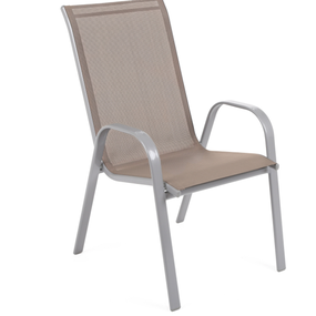 Záhradná stolička oceľ / textílie Sivohnedá taupe