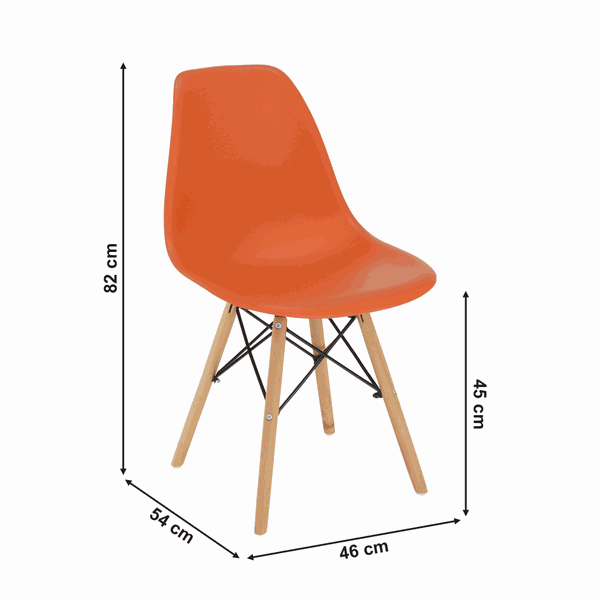 Stolička, oranžová/buk, CINKLA 3 NEW