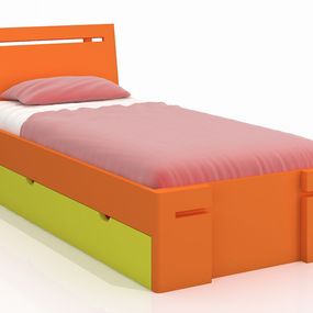 Jednolôžková posteľ 120 cm Naturlig Kids Bokeskogen High Drawers (borovica) (s roštom)