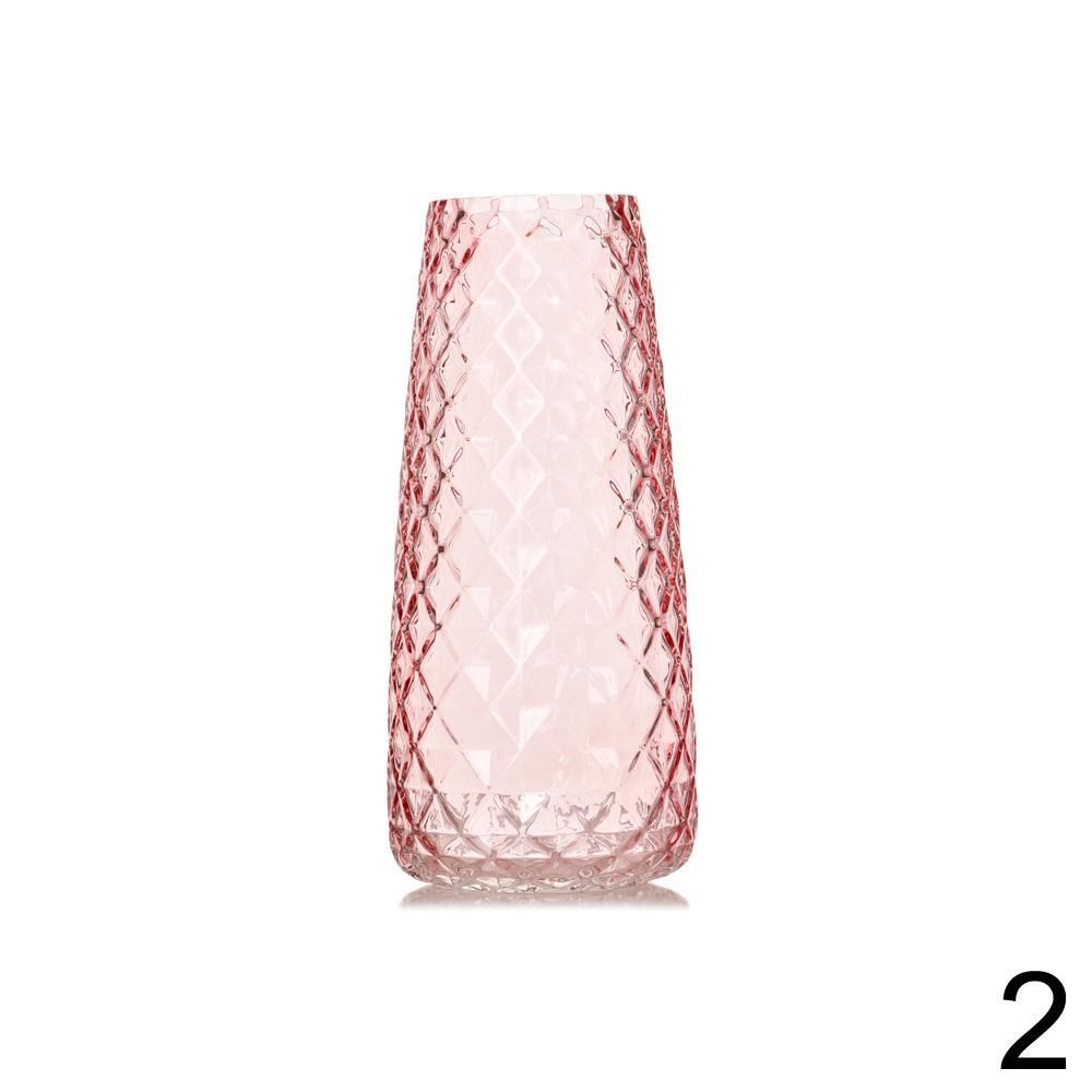 Váza sklo 10x21cm ružová 227812R
