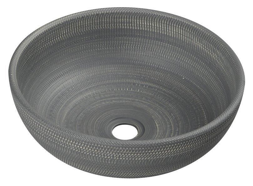 SAPHO - PRIORI keramické umývadlo na dosku Ø 41 cm, sivá se vzorom PI024