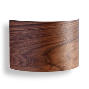 LeuchtNatur Cortex nástenné svetlo Orech, Obývacia izba / jedáleň, drevo, kov, E27, 10W, L: 26 cm, K: 17cm