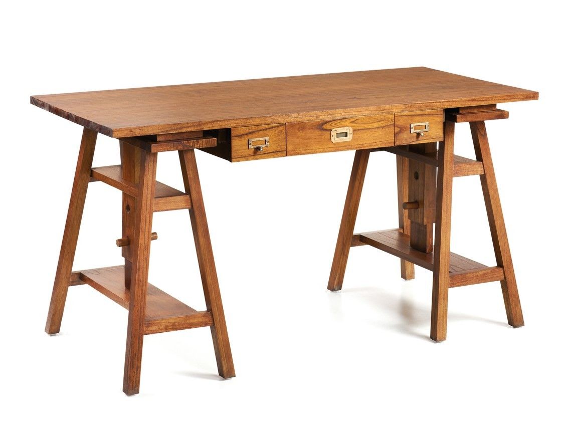 Estila Klasický drevený písací stôl Star s výškovo nastaviteľným mechanizmom 152cm