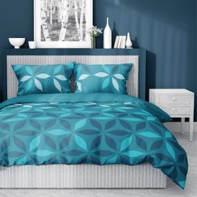 Bavlnená posteľná bielizeň s jemným tyrkysovým vzorom 3 časti: 1ks 200x220 + 2ks 70x80 Tyrkysová