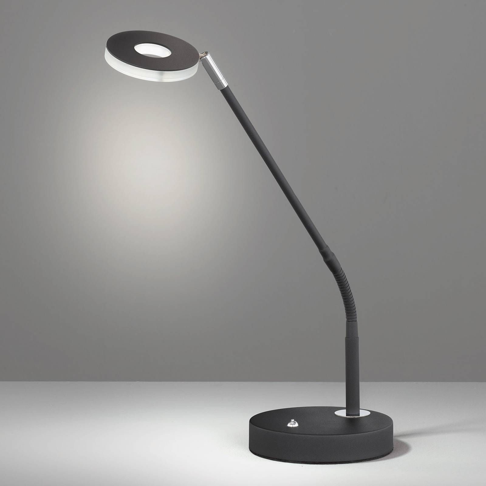 FISCHER & HONSEL Stolná LED lampa Dent stmievateľná CCT 6 W, čierna, Pracovňa / Kancelária, kov, 6W, K: 60cm