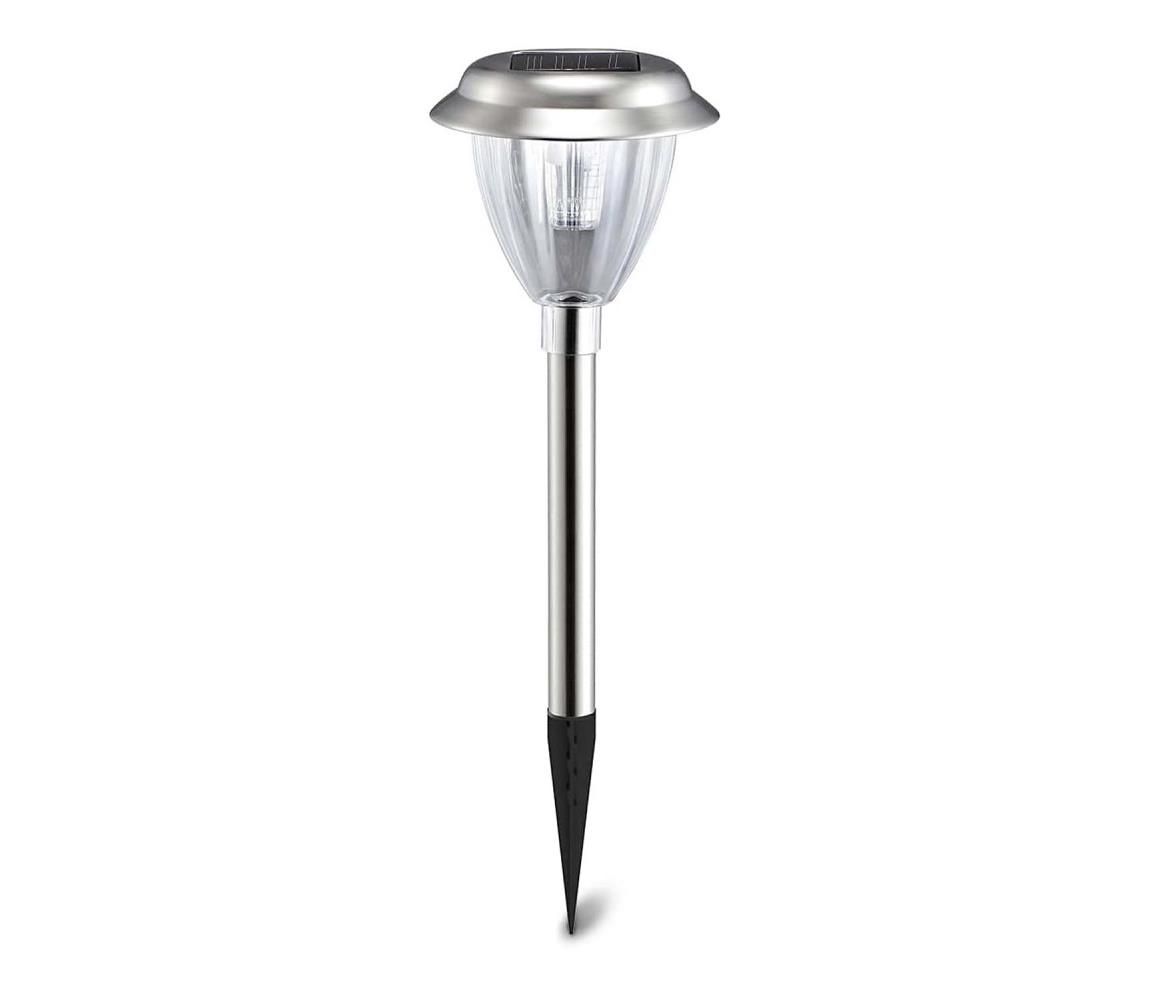 Aigostar - LED Solárna lampa LED/0,08W/2V 40,4 cm 3000K IP44 chróm