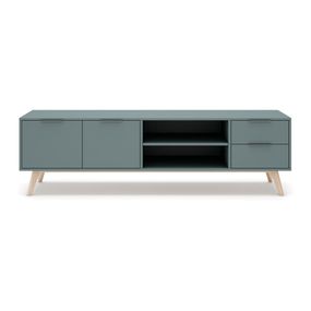 Zelenosivý TV stolík 180x53 cm Pisco – Marckeric