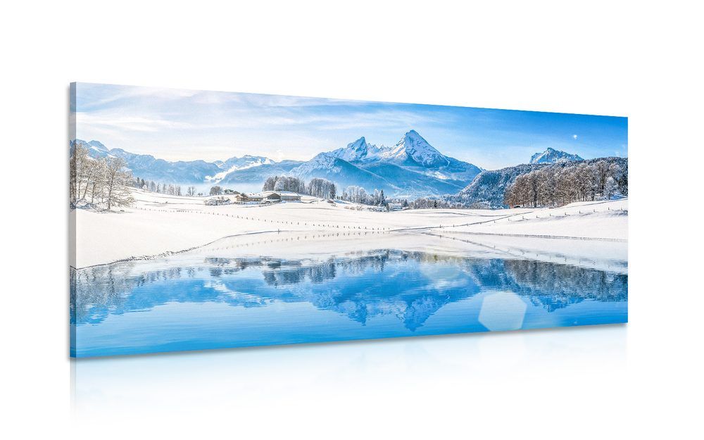 Obraz zasnežená krajina v Alpách - 120x60