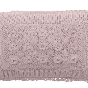 Fialkový bavlnený vankúš s čipkou Lace violet - 50*10*30cm