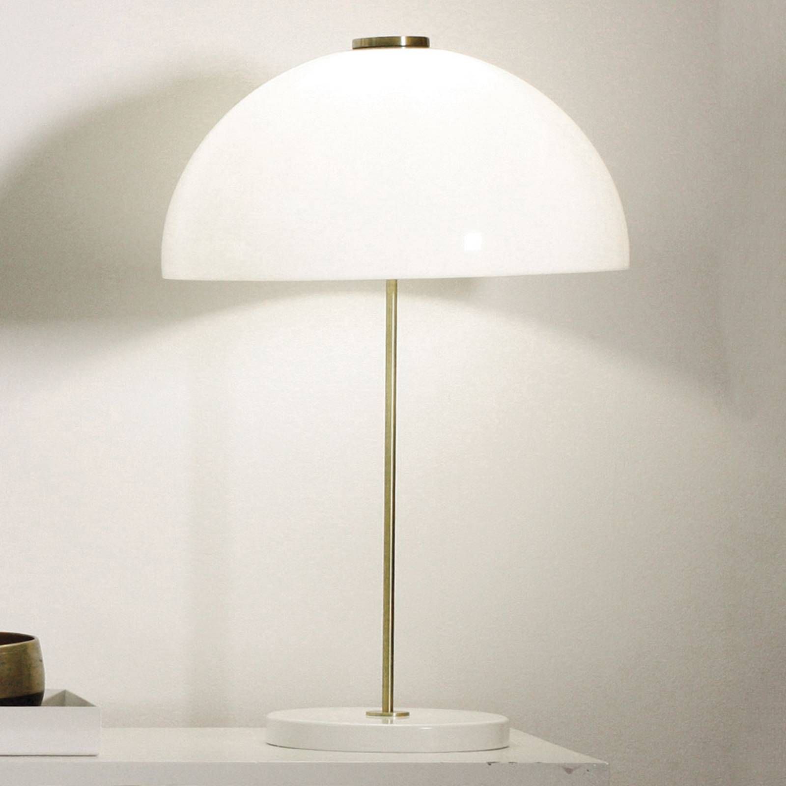 Innolux Kupoli stolná lampa biely podstavec, Obývacia izba / jedáleň, akryl, mosadz, E27, 35W, K: 60cm