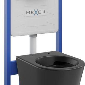 MEXEN/S - WC predstenová inštalačná sada Fenix Slim s misou WC Rico, čierna mat 6103372XX85
