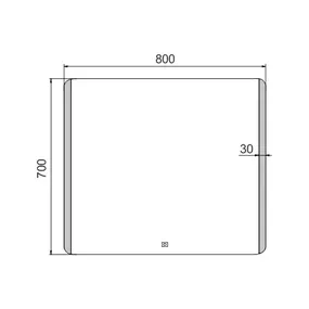 Nimco zrkadlo LED senzor 800 x 700 Model 17000 hliníkový rám ZP 17003V ZP 17003V