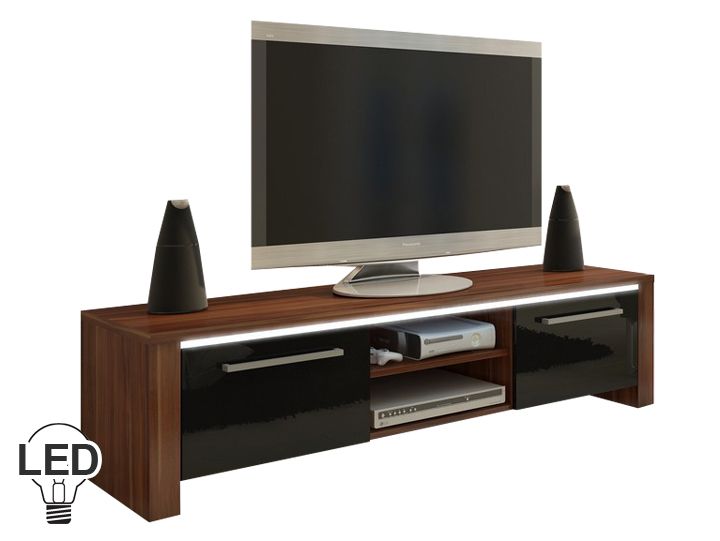 TV stolík/skrinka Helix (slivka + lesk čierny)