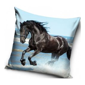 Carbotex · Obliečka na vankúš s koňom - motív Čierny Mustang - 40 x 40 cm
