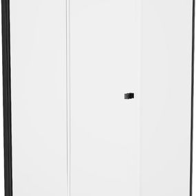 MEXEN/S - Lima sprchovací kút 100x80 cm, transparent, čierna + biela vanička so sifónom, 856-100-080-70-00-4010B