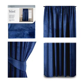 Záves AmeliaHome Velvet indigo