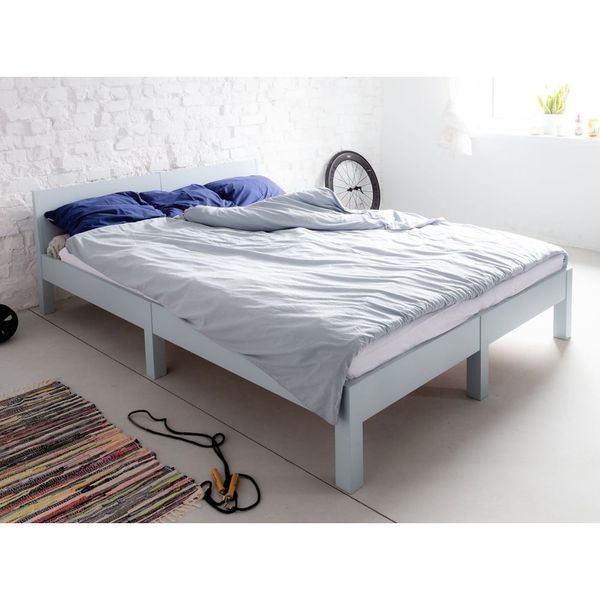 Svetlosivá dvojlôžková posteľ z bukového dreva s roštom 140x200 cm Dabi – Ragaba