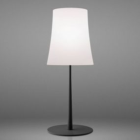 Foscarini Birdie Easy Grande stolová lampa čierna, Obývacia izba / jedáleň, polykarbonát, lakovaný hliník, E27, 57W, K: 62cm