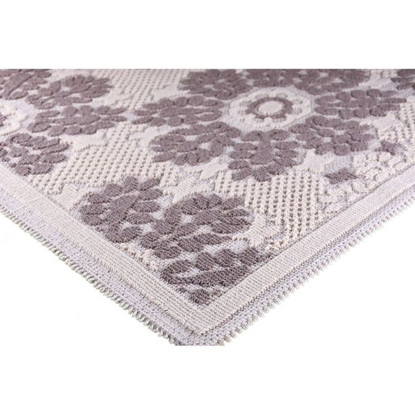 Sivo-béžový balvnený koberec Vitaus Papatya, 80 × 150 cm