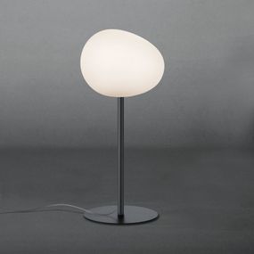 Foscarini Gregg media alta stolová lampa, grafit, Obývacia izba / jedáleň, sklo ručne fúkané, kov, E27, 30W, K: 71cm